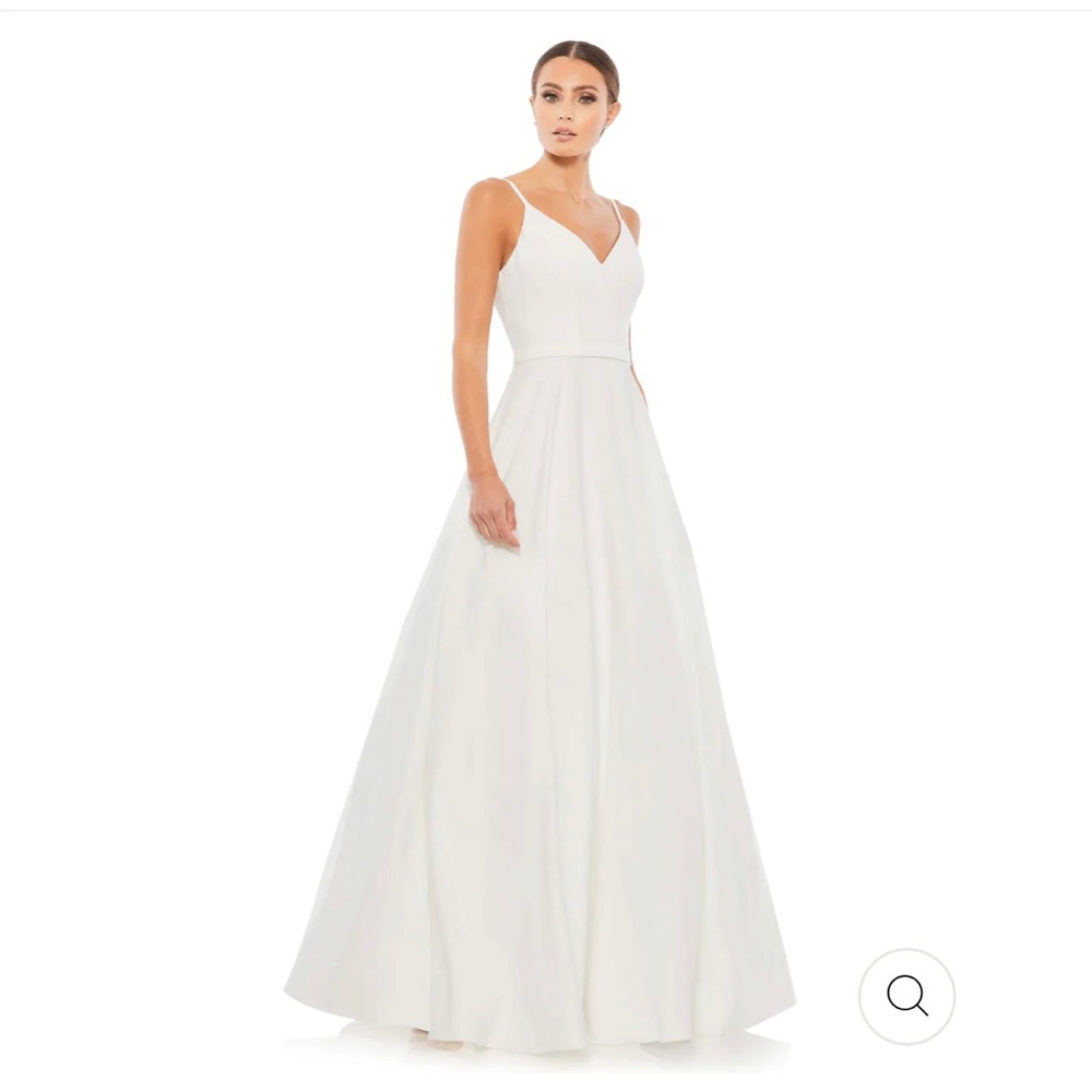 Mac Duggal Ieena | NWT White A-Line Ball Gown Wedding Dress Size 18
